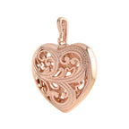1.23 Ctw Vintage Style Freshwater Pearl Filigree Heart 14K Rose Gold Pendant