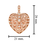1.23 Ctw Vintage Style Freshwater Pearl Filigree Heart 14K Rose Gold Pendant