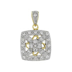Diamond Vintage Style Floral Cluster Jewelry Set in Two Tone Gold