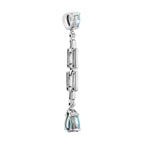 Blue Topaz & Ruby Diamond Art Deco Style White Gold Pendant