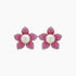 South Sea White Pearl & Pink Sapphire Pave Set 18K Rose Gold Earrings