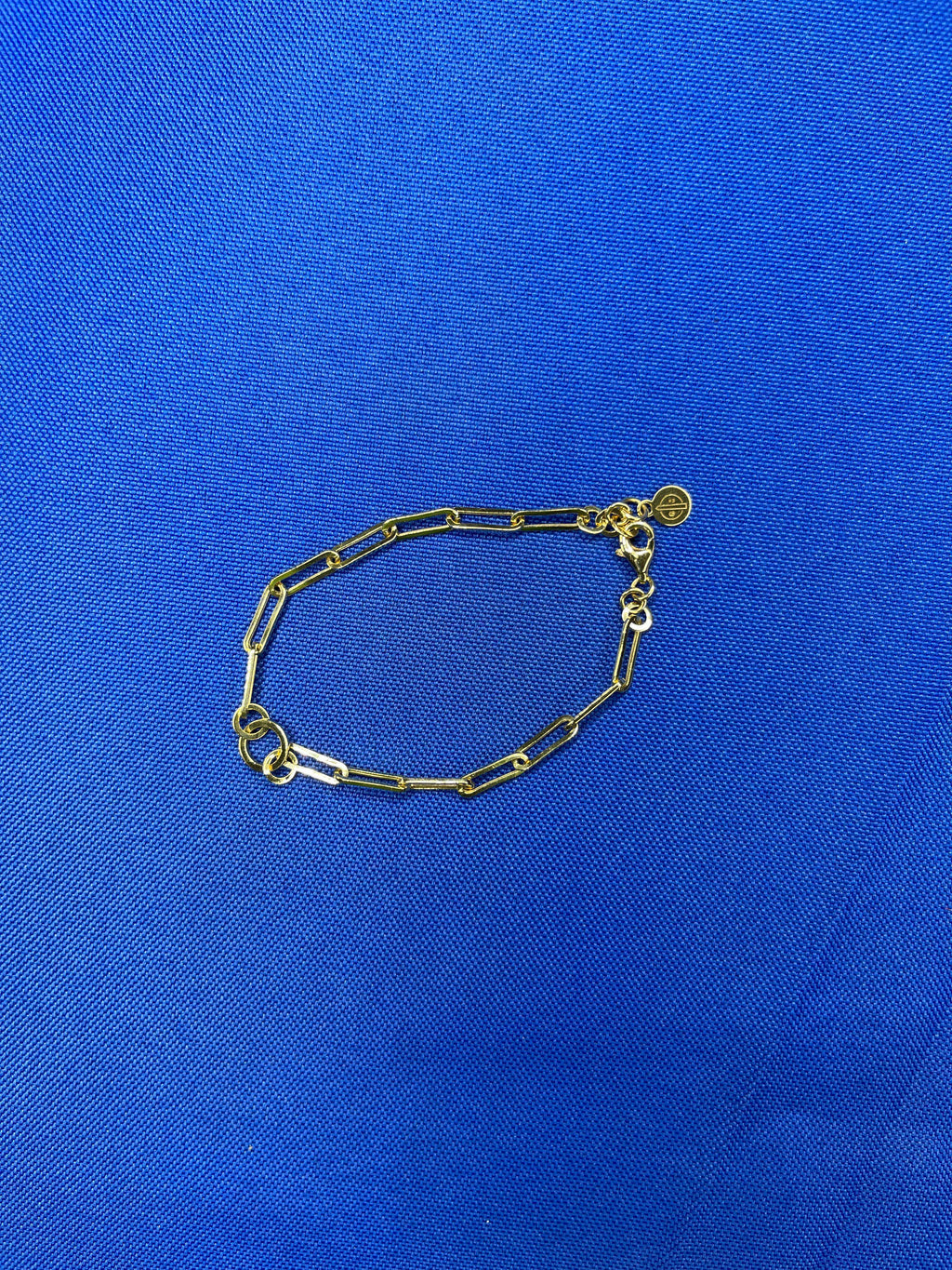 Paper Elongated Clip Link Charms Fashion 18 Karat Yellow Solid Gold Bracelet