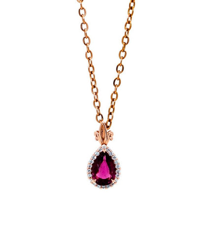 Pear Drop Shape Brilliant Cut Rubellite Pink Tourmaline Halo Set Diamond 14 Kara