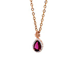 Pear Drop Shape Brilliant Cut Rubellite Pink Tourmaline Halo Set Diamond 14 Kara