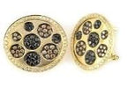 Diamond Pave Galaxy Solar Universal 14K сары алтыннан жасалған ерекше сырғалар