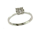 Diamond Cluster Halo 14K White Gold Dainty Promise Ring