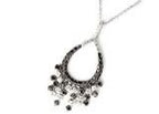Black & White Diamonds Pave 14K White Gold Chandelier Tassel Pendant Necklace