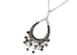 black & white diamonds pave 14k white gold chandelier tassel pendant necklace