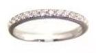 Diamond Pave Set 14K White Gold Dainty Thin Classic Band Ring