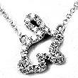 Bunny Rabbit Symbol Diamond Halo Set 14K White Gold Chain Pendant Necklace