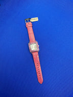 Pink Sapphire & Diamonds Pave Dial Luxury Swiss Quartz Exotic Leather Watch