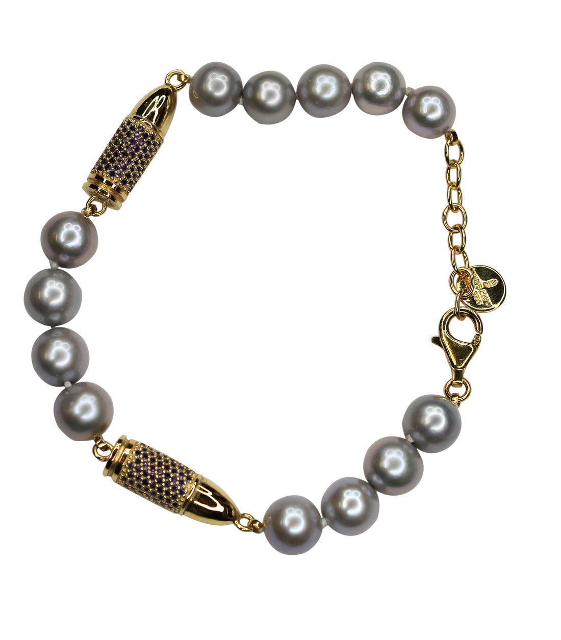 Purple Violet Amethyst Pave Set Gemstone Gold Rocket Bullet Grey Silver Pearl St