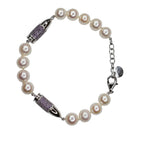 Purple Violet Amethyst Pave Set Gemstone Silver Rocket Bullet White Pearl Sterli