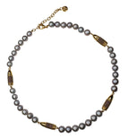 Purple Violet Amethyst Pave Set Gold Rocket Bullet Grey Pearl 18K Gold Vermeil S