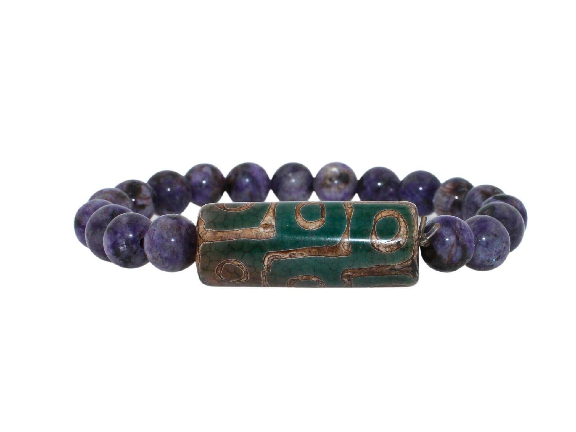 Purple Violet Lilac Amethysts Round Bead Stretchy Unique Statement Circle Beads 