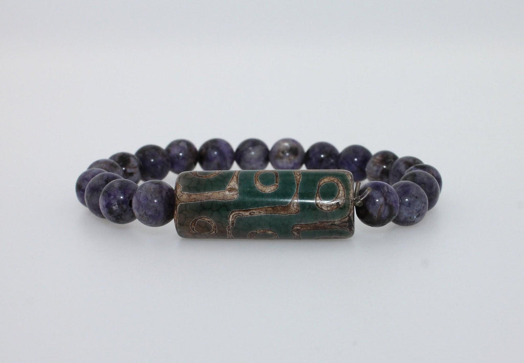 Purple Violet Lilac Amethysts Round Bead Stretchy Unique Statement Circle Beads 