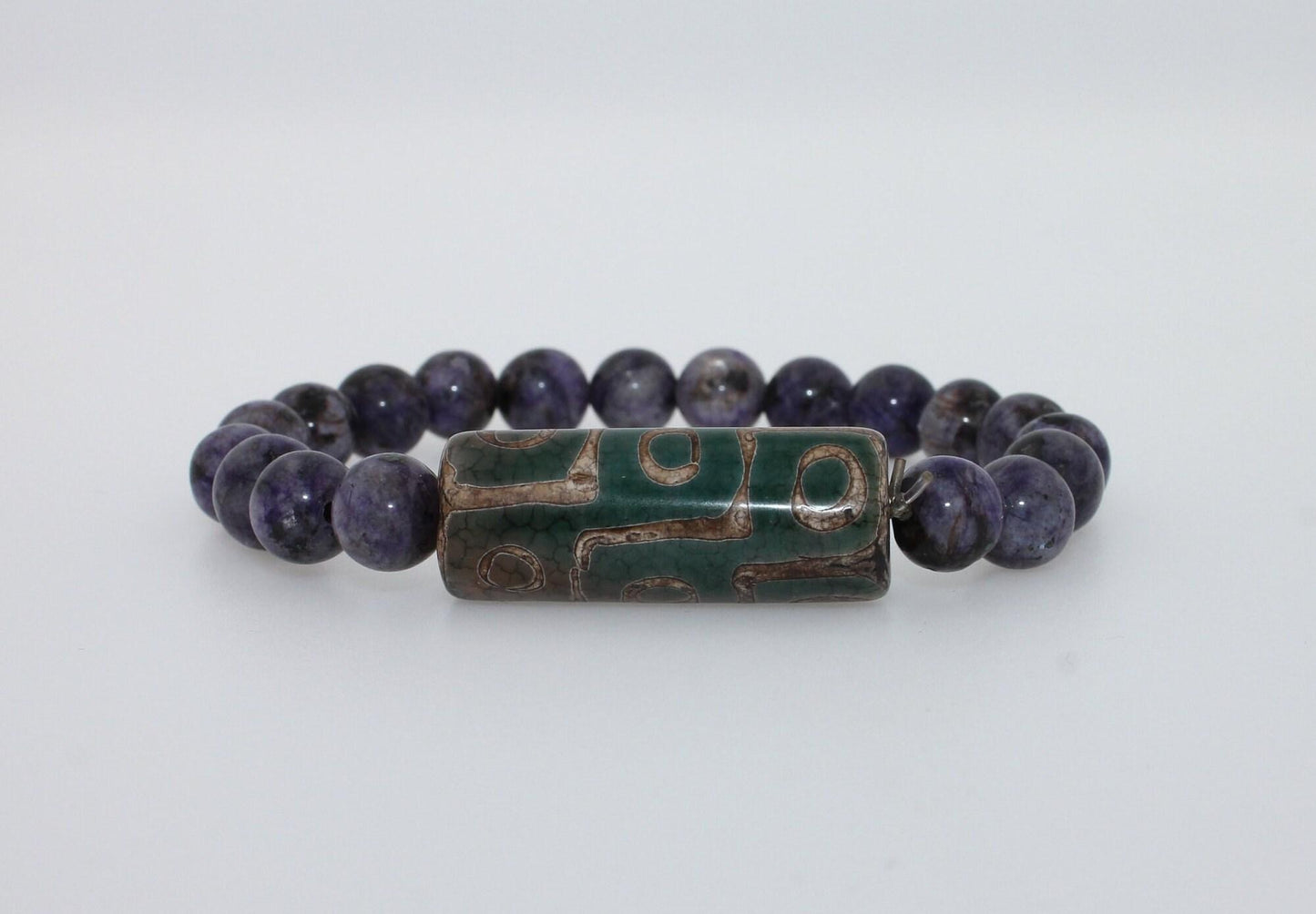 purple violet lilac amethysts round bead stretchy unique statement circle beads 