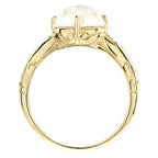 Vintage Style Oval Shape Cabochon Moonstone Engagement 14K Yellow Gold Ring