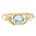 0.65 ctw Art Deco Style Blue Aquamarine Bezel Ring 14K Yellow Gold