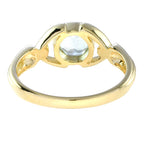 0.65 ctw Art Deco Style Blue Aquamarine Bezel Ring 14K Yellow Gold