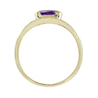 1.00 ctw Art Deco Style Amethyst & Diamond 14K Gold Ring