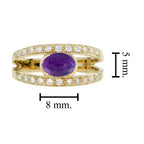 1.00 ctw Art Deco Style Amethyst & Diamond 14K Gold Ring