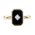 Diamond & Octagon Black Onyx Art Deco Style Yellow Gold Ring