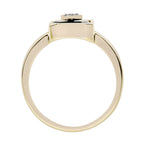 Diamond & Octagon Black Onyx Art Deco Style Yellow Gold Ring