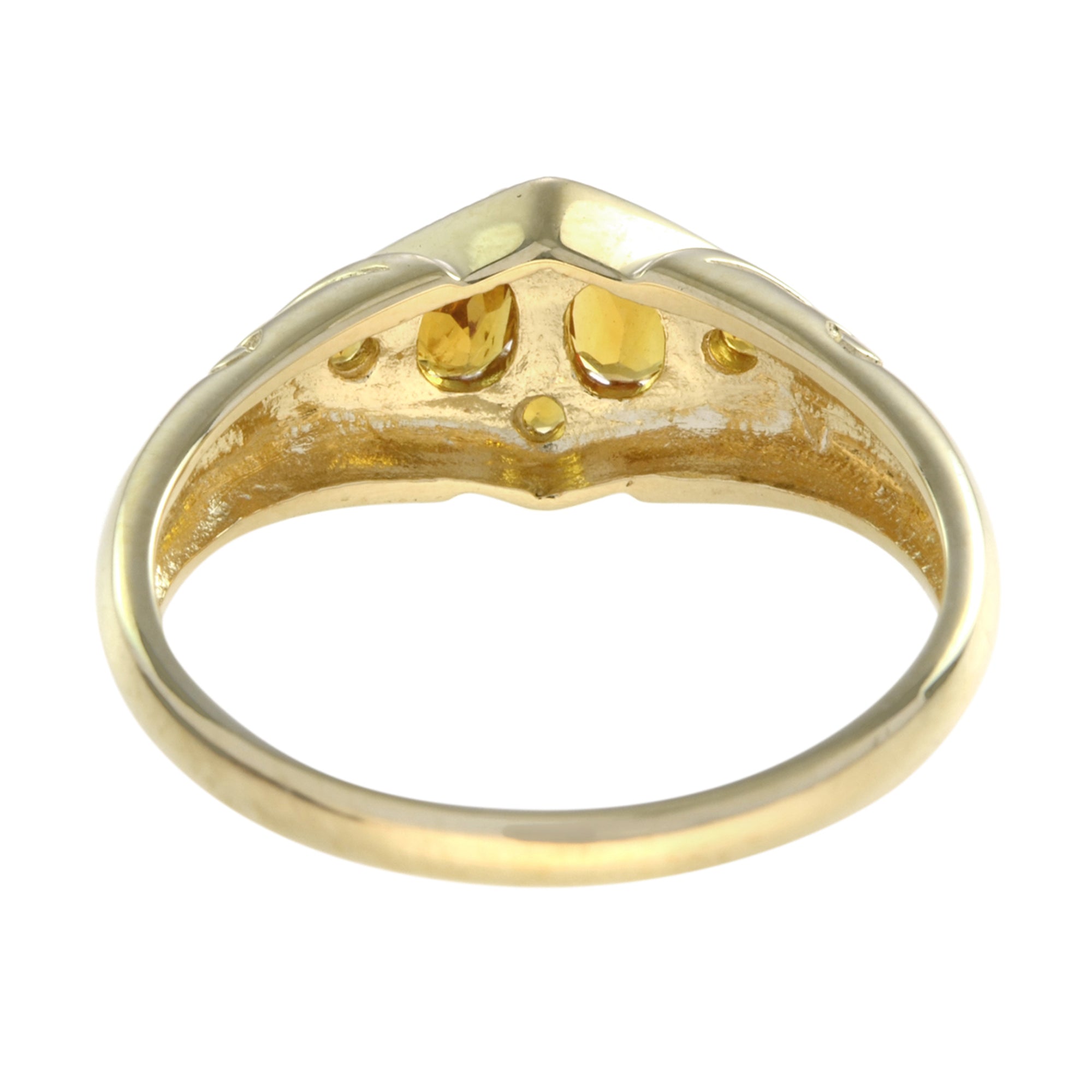 0.40 Ctw Vintage Style Citrine 14K Yellow Gold Cluster Ring