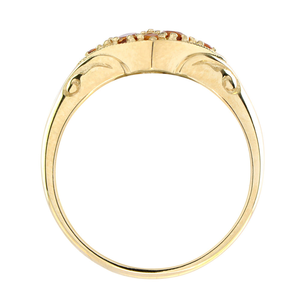 0.40 Ctw Vintage Style Citrine 14K Yellow Gold Cluster Ring