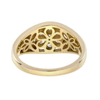 Diamond Floral Flower Edwardian Style 14K White Yellow Ring
