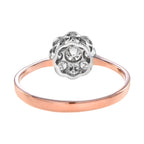 Diamond Vintage Style Floral Flower Cluster 9K Rose Gold Ring