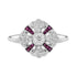 Diamond & Ruby Art Deco Style 14K White Gold Ring