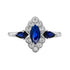 Marquise Shape Blue Sapphire & Diamond Halo Set 14K White Gold Ring