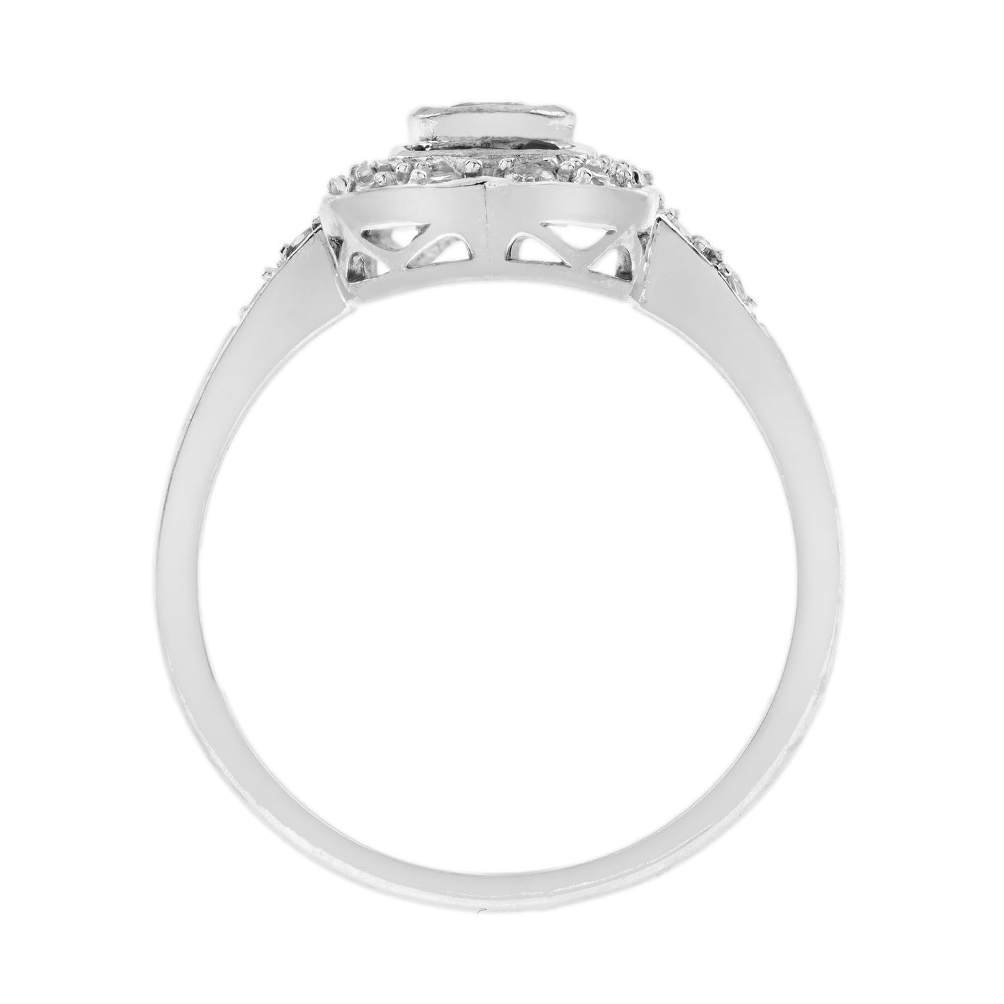 oval ruby & diamond vintage inspired style statement 14k white gold ring