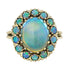 Opal Vintage Inspired Antique Style Dinner Cocktail Yellow Gold Ring