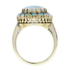 Opal Vintage Inspired Antique Style Dinner Cocktail Yellow Gold Ring