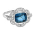 Cushion Shape London Blue Topaz & Diamond Art Deco Style Engagement Ring