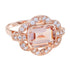 Morganite & Diamond Art Deco Style Rose Gold Statement Ring