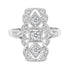 Art Deco Style Three Stone Diamond Filigree 14K White Gold Ring