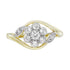 Diamond Edwardian Daisy Floral Style Engagement Ring in Two Tone Gold