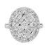 Diamond Art Deco Style Engagement Pave Set Cluster 14K White Gold Ring