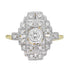 Diamond Art Deco Style Engagement Ring in Two Tone Gold