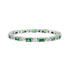 Art Deco Alternate Green Emerald & Diamond Eternity Band 14K White Gold Ring
