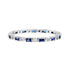 Art Deco Alternate Blue Sapphire & Diamond Eternity Band 14K White Gold Ring