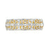 Art Deco Style Diamond Floral Filigree Eternity Band 14K Yellow Gold Ring