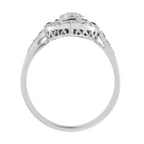 0.90 ctw Art Deco Style Diamond, Blue Sapphire, Emerald & Onyx Ring 18K White Gold