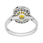 1.48 Ctw Art Deco Style Yellow Sapphire & Diamond 14K White Gold Ring