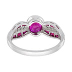 2.02 ctw Art Deco Style Ruby & Diamond 14K White Gold Statement Ring