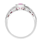 2.02 ctw Art Deco Style Ruby & Diamond 14K White Gold Statement Ring